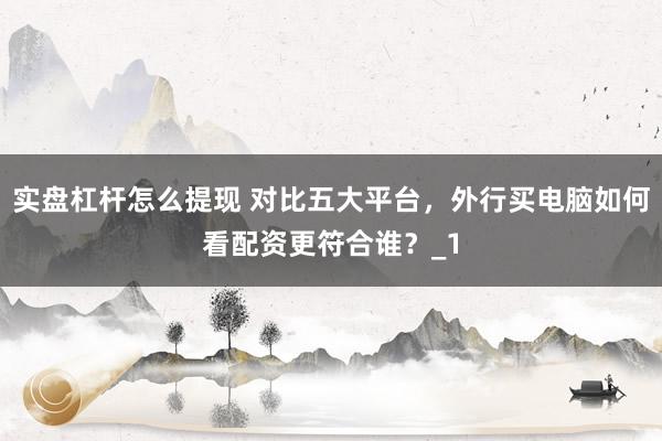 实盘杠杆怎么提现 对比五大平台，外行买电脑如何看配资更符合谁？_1