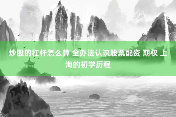 炒股的杠杆怎么算 全办法认识股票配资 期权 上海的初学历程
