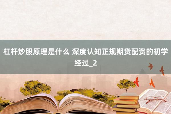 杠杆炒股原理是什么 深度认知正规期货配资的初学经过_2
